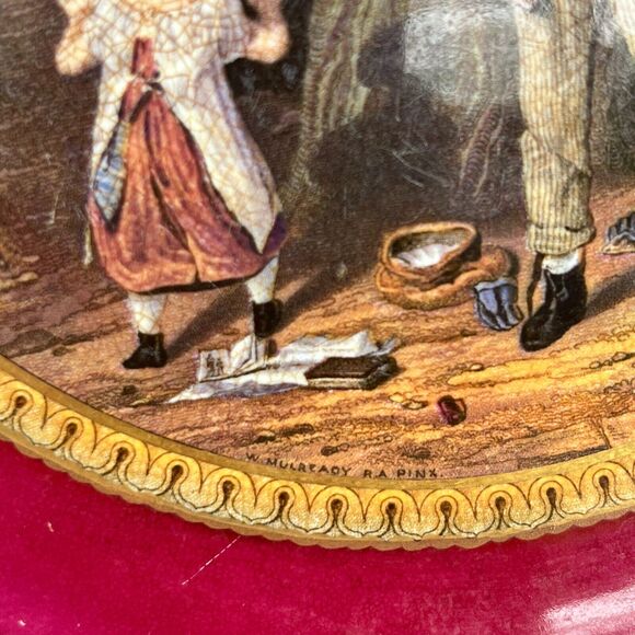 The Bully by W. Mulready Signed handle Plate Unique Rare Vtg center piece - Picture 8 of 11